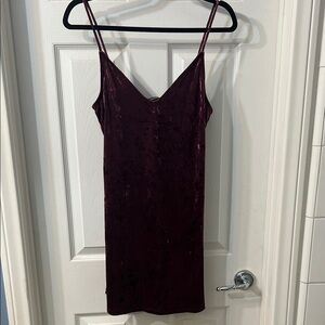 Velvet Burgundy Slip Dress
